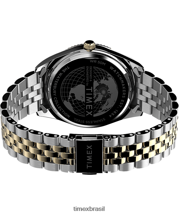 relógios | Timex homens relógio legado com pulseira de aço inoxidável de 41 mm XFN60X161 dois tons/azul/dourado