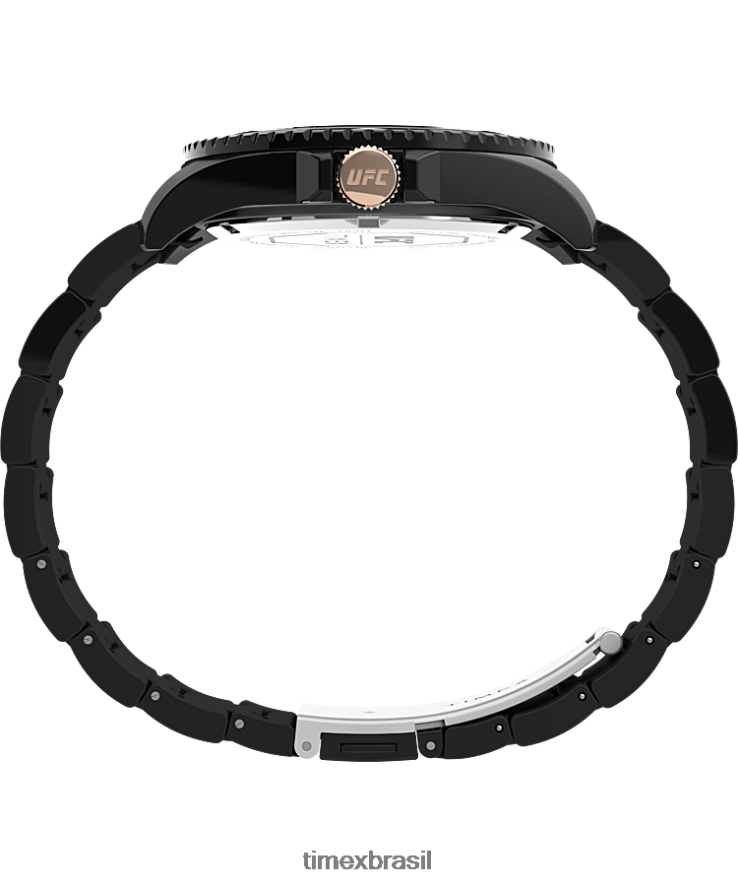 relógios | Timex homens ufc estreia relógio com pulseira de aço inoxidável de 42 mm XFN60X170 preto