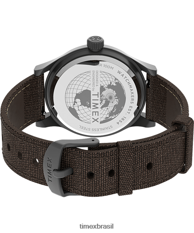 relógios | Timex homens Relógio Expedição North Sierra com pulseira de tecido de 40 mm XFN60X239 aço inoxidável/marrom