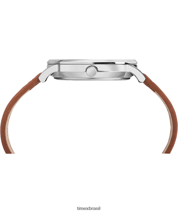 relógios | Timex homens relógio clássico com pulseira de couro waterbury 40 mm XFN60X221 aço inoxidável/bronzeado/creme