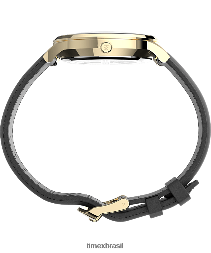 relógios | Timex homens relógio clássico com pulseira de couro waterbury 40 mm XFN60X233 tom dourado/preto/branco