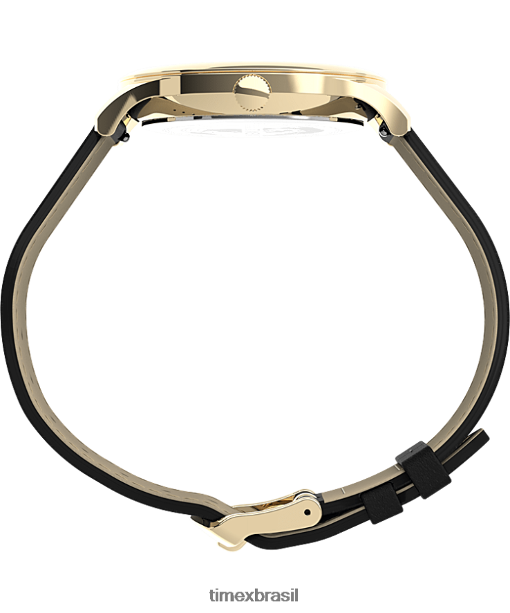 relógios | Timex homens relógio com pulseira de couro easy reader gen1 40 mm XFN60X190 tom dourado/preto/branco