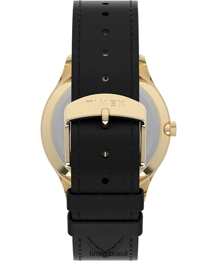 relógios | Timex homens relógio com pulseira de couro easy reader gen1 40 mm XFN60X190 tom dourado/preto/branco