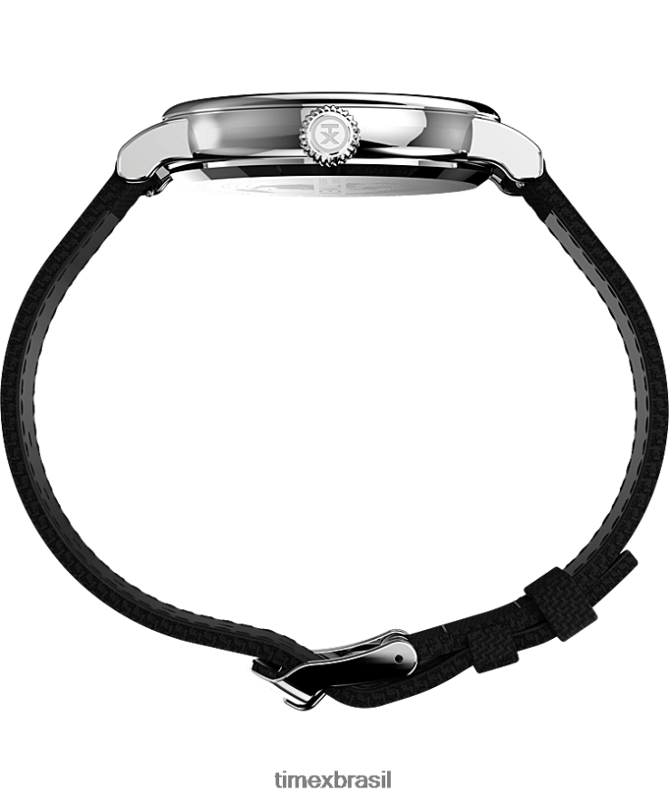 relógios | Timex homens relógio com pulseira de tecido padrão de 40 mm XFN60X200 tom prateado/preto/verde