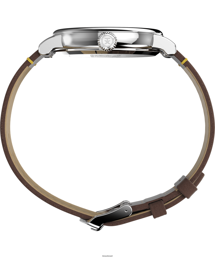 relógios | Timex homens relógio padrão x amendoim com pulseira de couro de 40 mm do Snoopy Thanksgiving XFN60X187 marrom