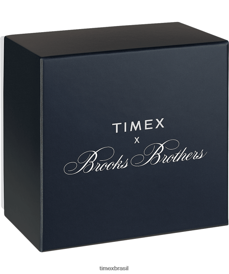 relógios | Timex x homens Conjunto de pulseira de couro e pulseira de tecido automática Brooks Brothers Marlin de 38 mm XFN60X174 aço inoxidável/preto/creme
