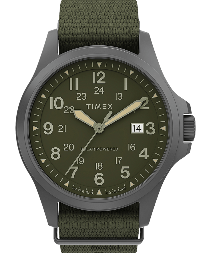 relógios | Timex homens Expedição North Field Post Solar Relógio com pulseira de tecido reciclado de 41 mm XFN60X20 bronze/verde