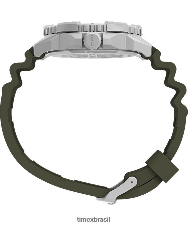 relógios | Timex homens Relógio Expedição North Ridge com pulseira de silicone de 41 mm XFN60X13 tom prateado/verde