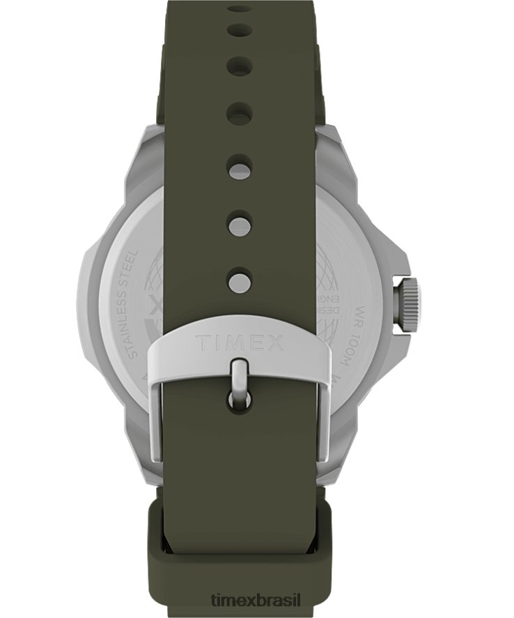 relógios | Timex homens Relógio Expedição North Ridge com pulseira de silicone de 41 mm XFN60X13 tom prateado/verde