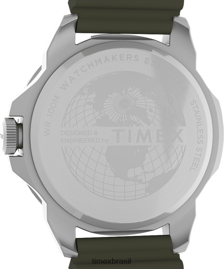 relógios | Timex homens Relógio Expedição North Ridge com pulseira de silicone de 41 mm XFN60X13 tom prateado/verde