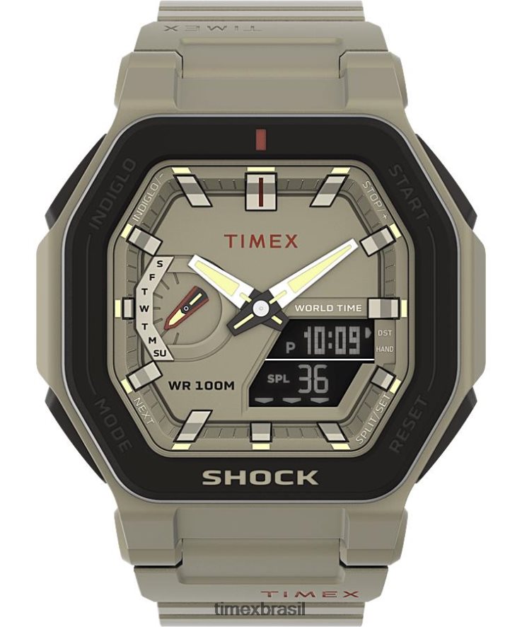 relógios | Timex homens comando encontro relógio com pulseira de resina de 45 mm XFN60X242 bronzeado