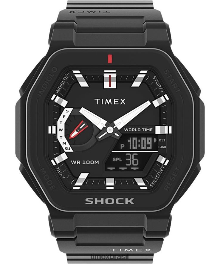 relógios | Timex homens comando encontro relógio com pulseira de resina de 45 mm XFN60X244 preto