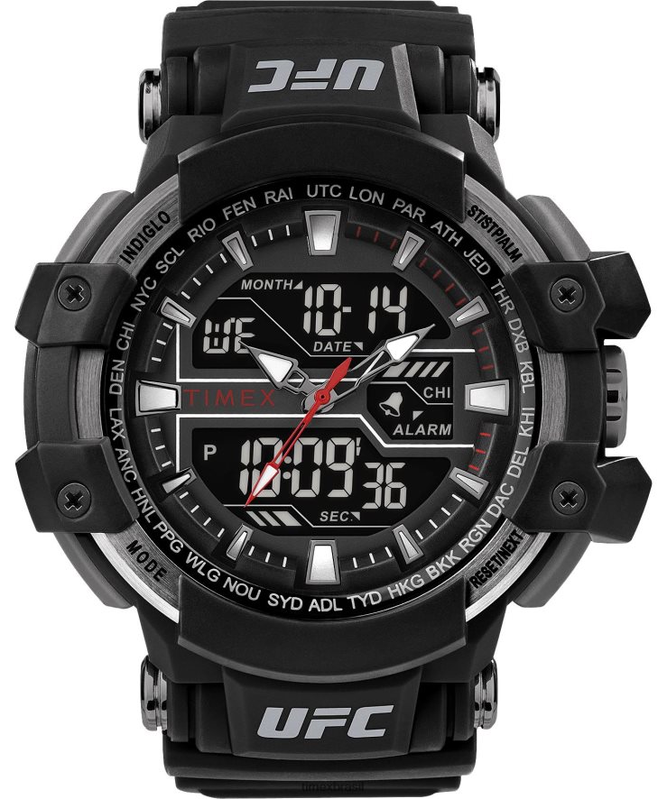 relógios | Timex homens relógio com pulseira de resina ufc combat 53mm XFN60X264 preto