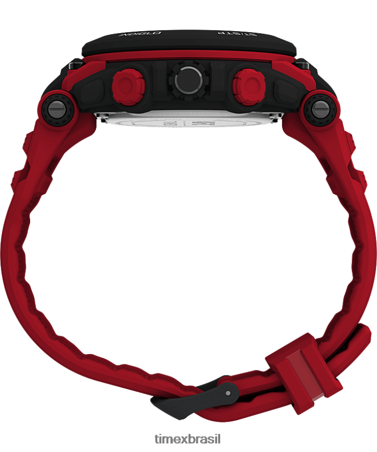 relógios | Timex homens relógio com pulseira de resina ufc impact 50mm XFN60X246 preto/vermelho