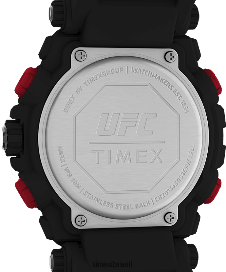 relógios | Timex homens relógio com pulseira de resina ufc impact 50mm XFN60X252 preto