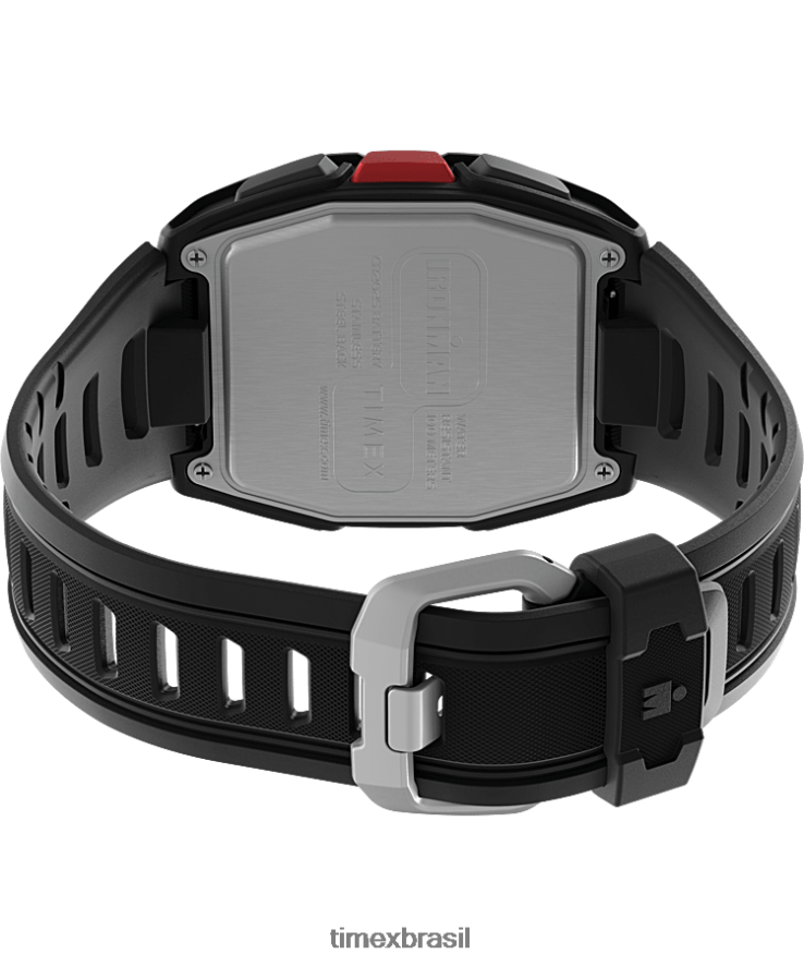relógios | Timex homens relógio ironman t300 com pulseira de silicone XFN60X265 preto/vermelho