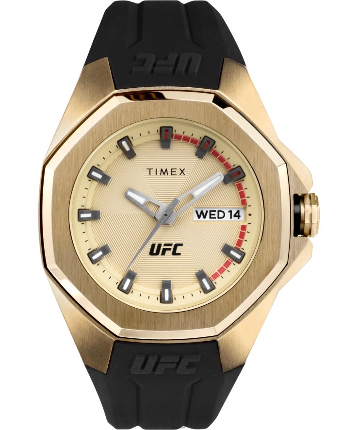 relógios | Timex homens relógio ufc pro 44mm com pulseira de silicone XFN60X272 tom dourado/preto