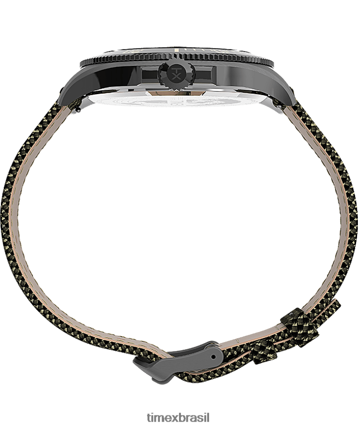 relógios | Timex homens relógio com pulseira de tecido 43 mm da costa do porto XFN60X126 bronze/verde/preto