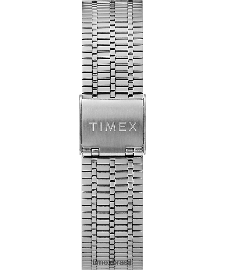 relógios | Q Timex homens reeditar relógio com pulseira de aço inoxidável de 38 mm XFN60X76 aço inoxidável/azul