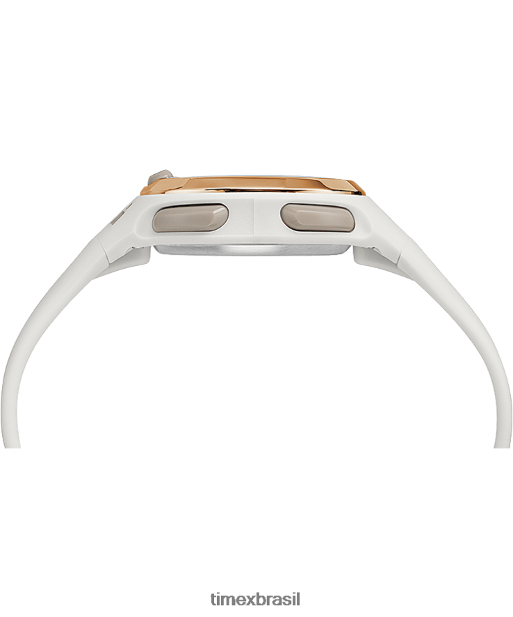 relógios | Timex mulheres Ironman Transit Relógio com pulseira de resina de tamanho médio de 33 mm XFN60X407 branco/rosa dourado