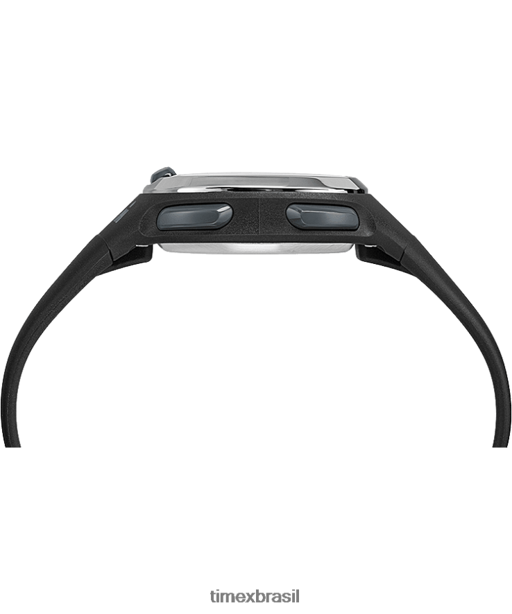 relógios | Timex mulheres Ironman Transit Relógio com pulseira de resina de tamanho médio de 33 mm XFN60X411 preto/tom prateado