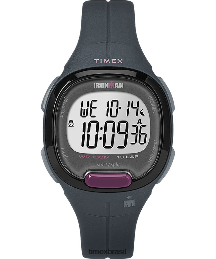 relógios | Timex mulheres Ironman Transit Relógio com pulseira de resina de tamanho médio de 33 mm XFN60X412 cinza/preto