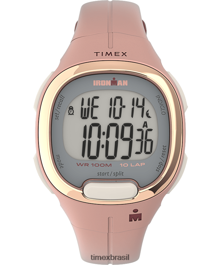 relógios | Timex mulheres relógio com pulseira de resina transit 33mm XFN60X406 tom rosa/rosa dourado