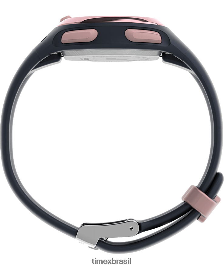 relógios | Timex mulheres relógio com pulseira de resina transit 33mm XFN60X408 azul marinho/rosa dourado