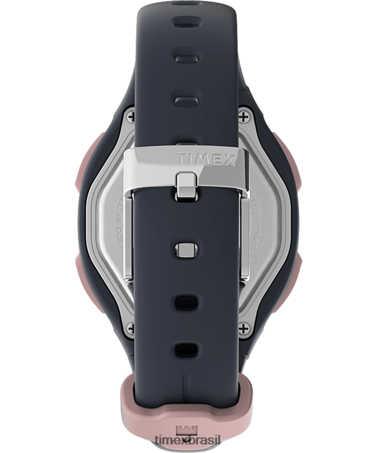 relógios | Timex mulheres relógio com pulseira de resina transit 33mm XFN60X408 azul marinho/rosa dourado