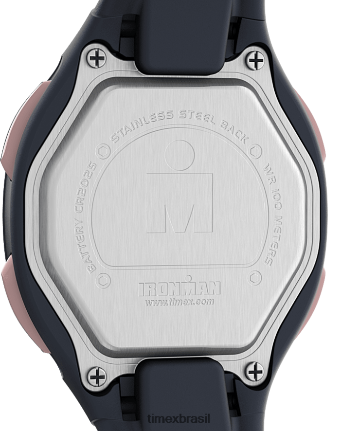 relógios | Timex mulheres relógio com pulseira de resina transit 33mm XFN60X408 azul marinho/rosa dourado