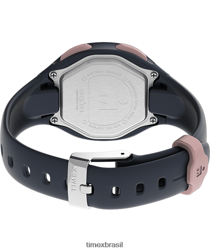 relógios | Timex mulheres relógio com pulseira de resina transit 33mm XFN60X408 azul marinho/rosa dourado