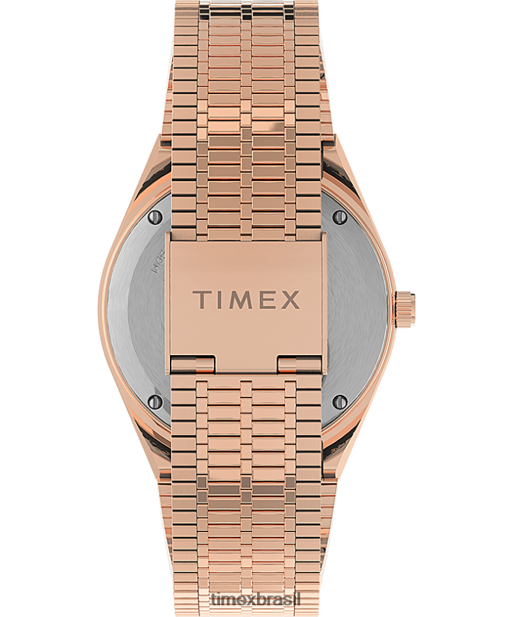 relógios | Q Timex mulheres Relógio com pulseira de aço inoxidável de 36 mm XFN60X368 tom rosa dourado/creme