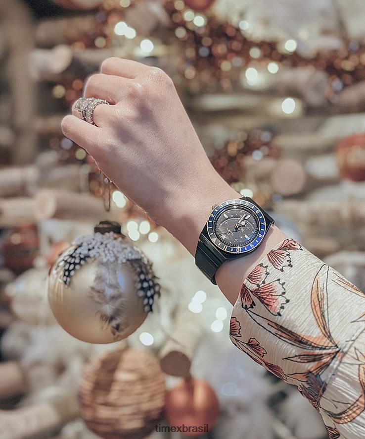 relógios | Q Timex mulheres relógio com banda de expansão de aço inoxidável celestial de 36 mm XFN60X327 azul