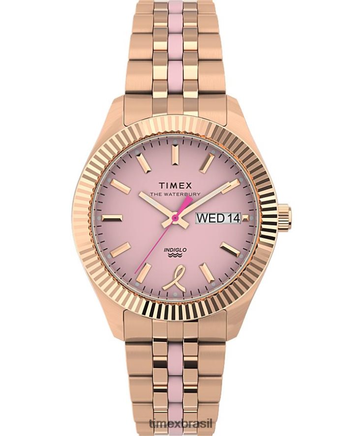 relógios | Timex mulheres Legacy boyfriend x bcrf relógio com pulseira de aço inoxidável de 36 mm XFN60X331 tom rosa dourado/rosa