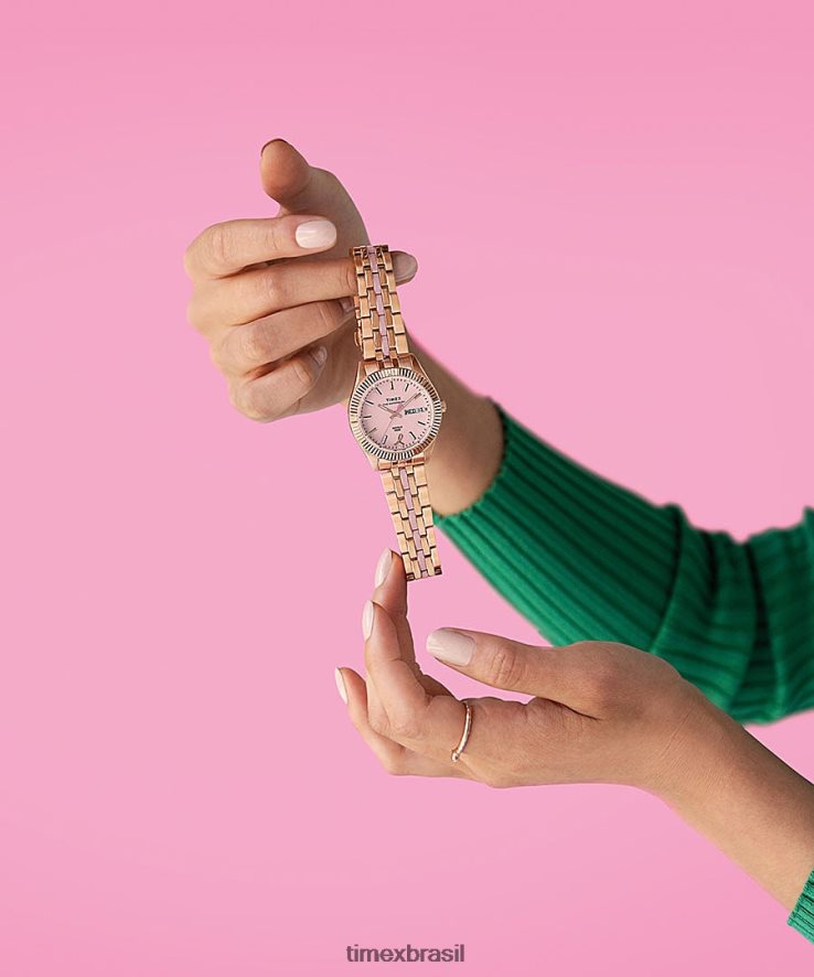 relógios | Timex mulheres Legacy boyfriend x bcrf relógio com pulseira de aço inoxidável de 36 mm XFN60X331 tom rosa dourado/rosa