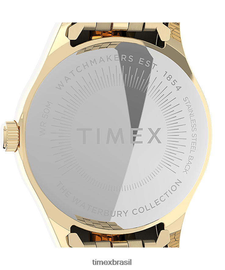relógios | Timex mulheres Waterbury tradicional relógio com pulseira de aço inoxidável de 34 mm XFN60X357 tom de ouro