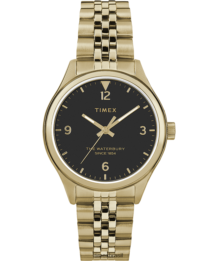 relógios | Timex mulheres Waterbury tradicional relógio com pulseira de aço inoxidável de 34 mm XFN60X359 tom dourado/preto