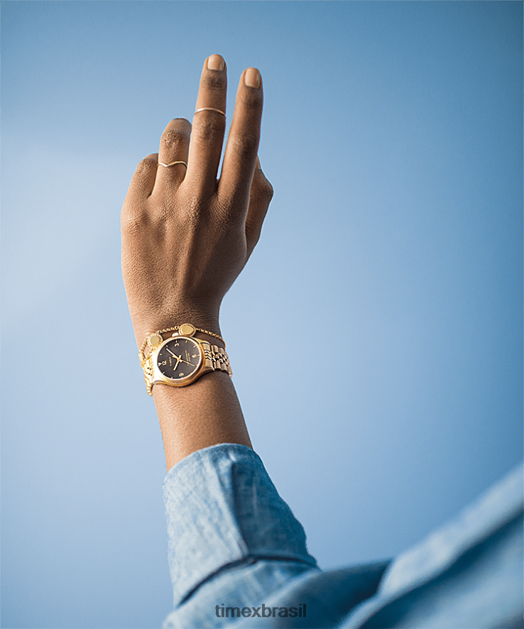 relógios | Timex mulheres Waterbury tradicional relógio com pulseira de aço inoxidável de 34 mm XFN60X373 bicolor/branco