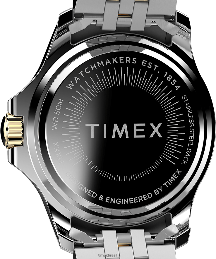 relógios | Timex mulheres relógio com pulseira de aço inoxidável kaia 38 mm XFN60X361 dois tons/tom prateado