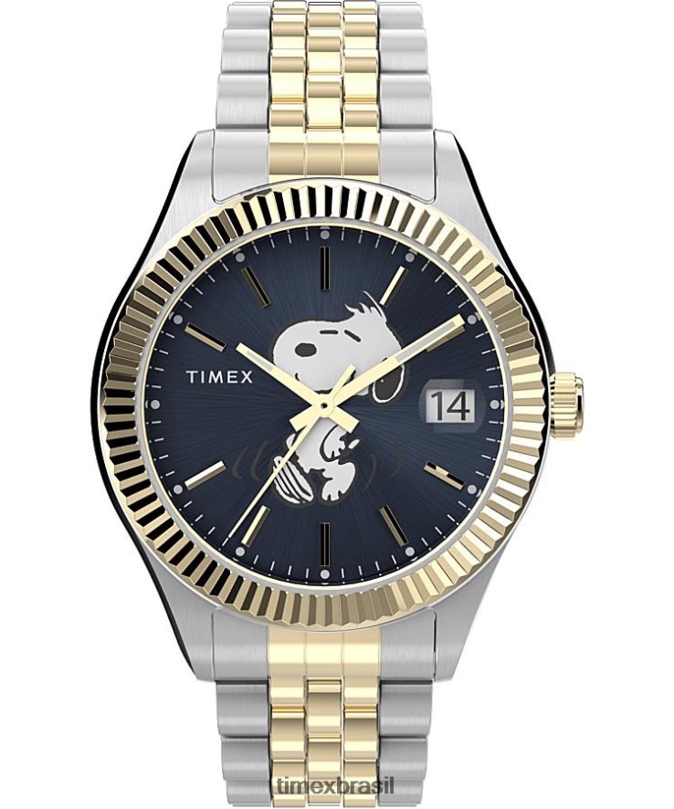 relógios | Timex mulheres relógio com pulseira de aço inoxidável legado x amendoim 34 mm XFN60X377 dois tons/azul