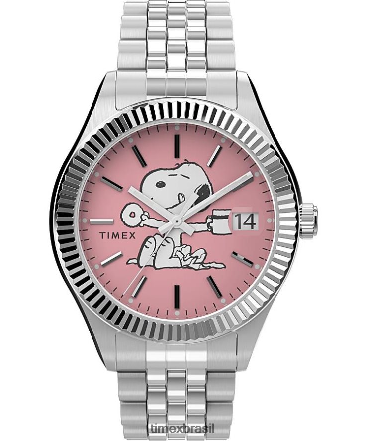 relógios | Timex mulheres relógio com pulseira de aço inoxidável legado x amendoim 34 mm XFN60X382 tom prateado/rosa