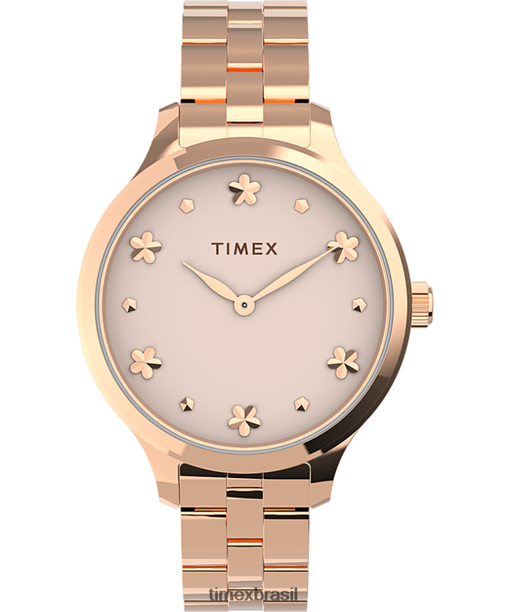 relógios | Timex mulheres relógio com pulseira de aço inoxidável peyton 36 mm XFN60X339 tom rosa dourado/rosa
