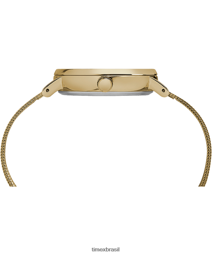 relógios | Timex mulheres relógio com pulseira de malha fairfield 37mm XFN60X350 tom dourado/natural