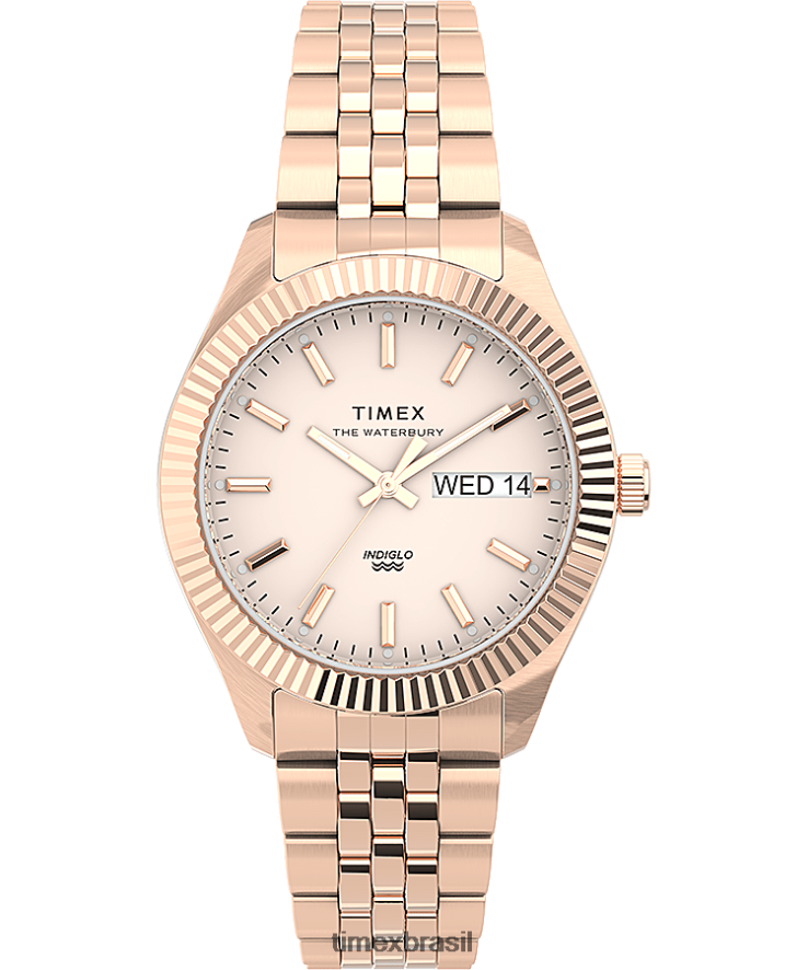 relógios | Timex mulheres relógio legado boyfriend com pulseira de aço inoxidável de 36 mm XFN60X340 tom rosa dourado/rosa