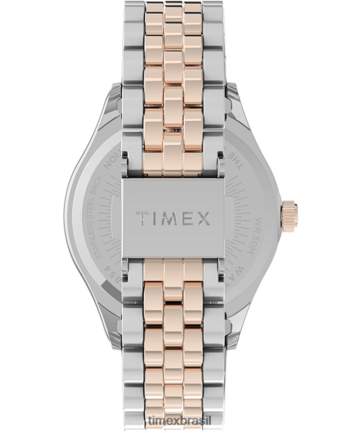 relógios | Timex mulheres relógio legado com pulseira de aço inoxidável de 34 mm XFN60X337 dois tons/tom prateado