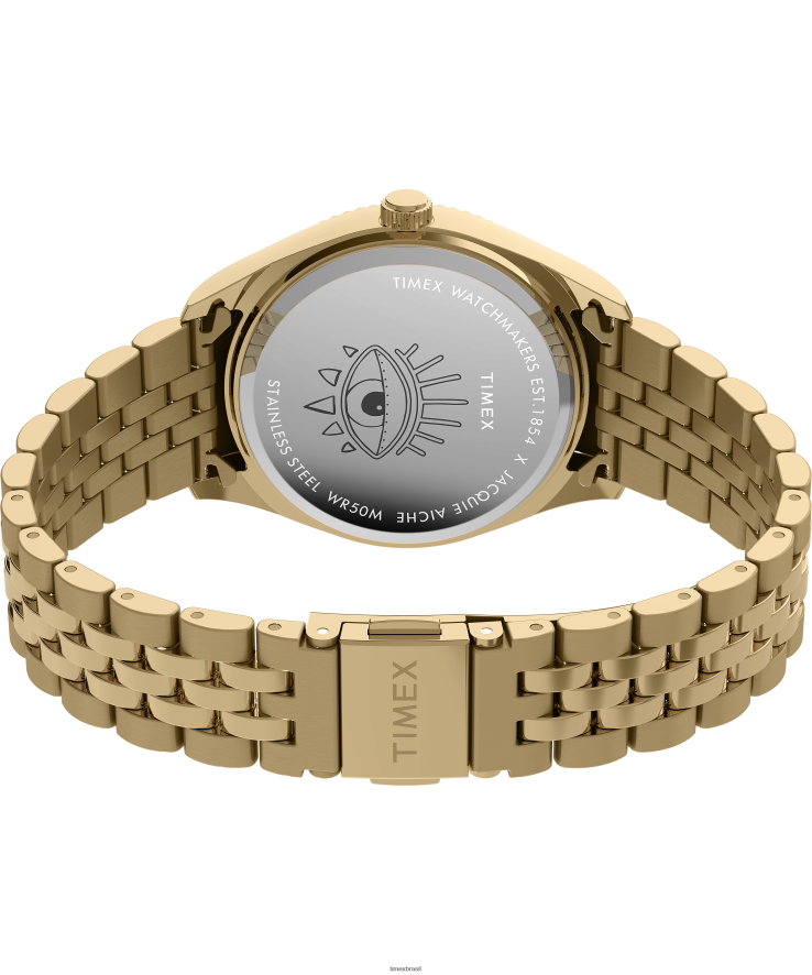 relógios | Timex mulheres relógio legado x jacquie aiche lapis tribo eye 36 mm XFN60X321 tom dourado/azul