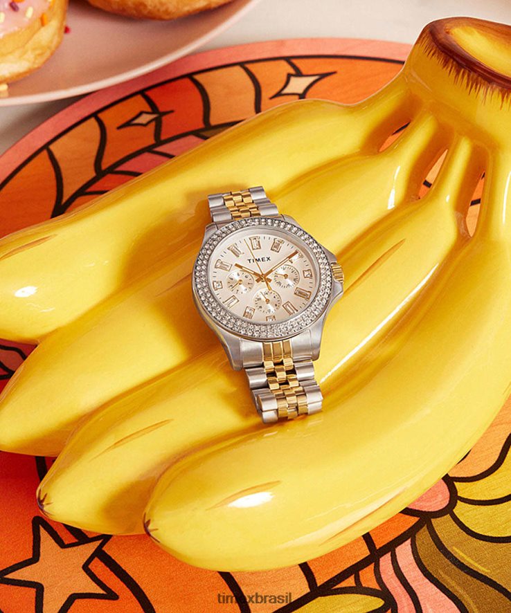 relógios | Timex mulheres relógio multifuncional kaia com pulseira de aço inoxidável de 40 mm XFN60X347 dois tons/tom prateado