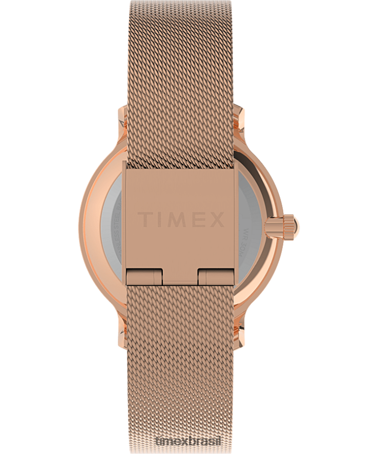 relógios | Timex mulheres transcende celestial relógio com pulseira de aço inoxidável de 31 mm XFN60X354 tom rosa dourado/preto