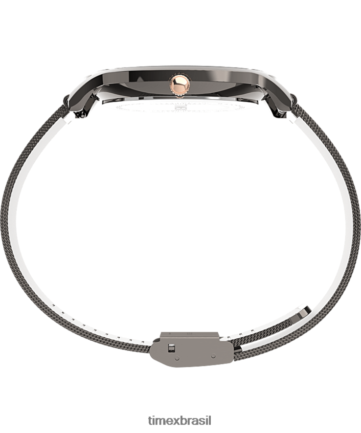 relógios | Timex mulheres transcende o relógio com pulseira de malha de aço inoxidável de 38 mm XFN60X355 bronze/preto