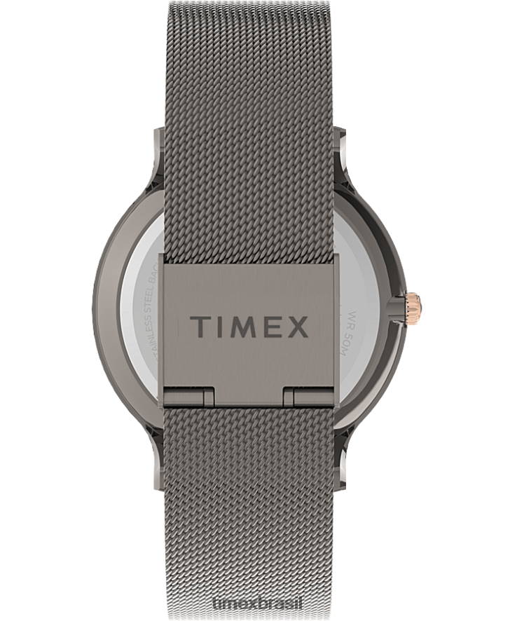 relógios | Timex mulheres transcende o relógio com pulseira de malha de aço inoxidável de 38 mm XFN60X355 bronze/preto
